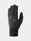 Rękawiczki - Rękawiczki softshellowe Touch Screen uniseks 4F 4F 4FWAW24AGLOU132-20S Czarny - miniaturka - grafika 1