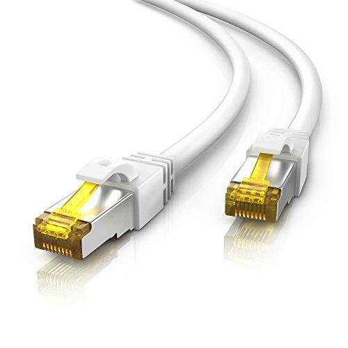 CSL kabel sieciowy CAT 7 Gigabit Ethernet LAN kabel - 10000 Mbit s - kabel krosowy - kat.7 surowy kabel S FTP PIMF ekranowanie z wtyczką RJ 45 - Switch Router Modem Access Point