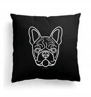 Poduszki dekoracyjne - Foto Poduszka Czarna PIES BULDOG FRANCUSKI +IMIĘ - miniaturka - grafika 1