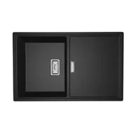 Zlewozmywaki - Laveo Tonga Zlewozmywak granitowy jednokomorowy 50x80 cm czarny SPT_711Y - miniaturka - grafika 1