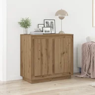 Stoły - Stół boczny Artisan dąb 80x34x75 cm z drewna inżynieryjnego - miniaturka - grafika 1