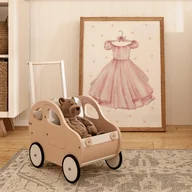 Wyposażenie pokoiku dziecięcego - Plakat dla dziewczynki różowa sukienka retro - miniaturka - grafika 1