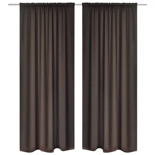 vidaXL Brązowe zasłony zaciemniające pomieszczenie Blackout x2 135x245 cm - Zasłony - miniaturka - grafika 1