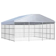 Budy dla psów - VidaXL Kojec dla psa z dachem, 450 x 450 cm 144627 VidaXL - miniaturka - grafika 1