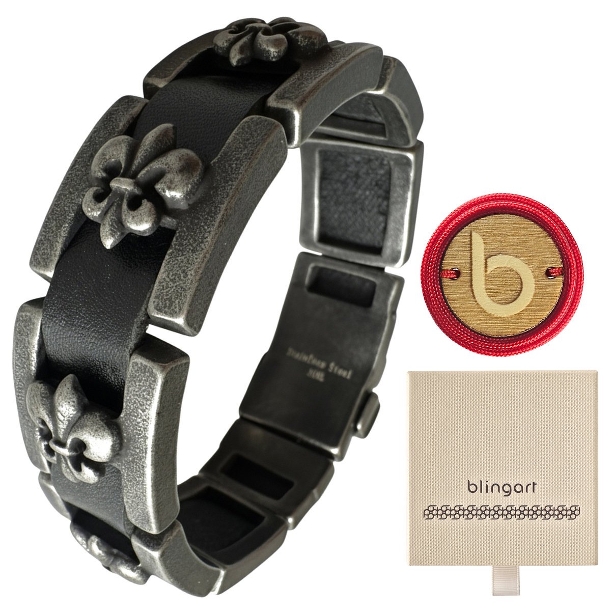 Bransoletka męska oksydowana ze stali chirurgiczne