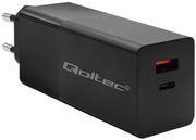 Ładowarki do telefonów - Ładowarka sieciowa Qoltec GaN Power Pro Charger USB-C USB-A 100W 5-20V 1.5-5A Black - miniaturka - grafika 1