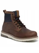 Buty trekkingowe męskie - Trapery Big Star Skóra Naturalna Brązowe EE274005 R38 - miniaturka - grafika 1