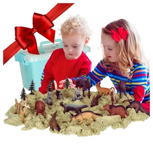 Figurki Zwierzęta Zoo Safari Dzikie Zagroda Zestaw Mix Kuferek 19 Sztuk - Klocki - miniaturka - grafika 1