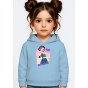 Bluzy dla dziewczynek - BLUZA DZIECIĘCA HUNTRIX ZOEY KPOP 122-128 Z KAPTUREM BAWEŁNIANA JAKOŚĆ - miniaturka - grafika 1