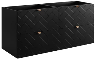 Czarna wisząca szafka łazienkowa pod 2 umywalki 120 cm P7-R06 - Szafki łazienkowe Czarna wisząca szafka łazienkowa pod 2 umywalki 120 cm P7-R06 - Szafki łazienkowe - miniaturka - grafika 1