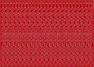 Cyfry Samoprzylepne Czerwone 5Cm Arkusz 276 Cyfr - Zestawy piśmiennicze - miniaturka - grafika 1