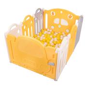 Maty edukacyjne - Selonis Kojec plastikowy KS-200X z piłeczkami biało-żółty: żółty-perła 120x80x60/500piłek - miniaturka - grafika 1