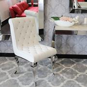 Krzesła - Krzesło glamour Hamilton white - nowoczesne krzesło pikowane kryształkami - miniaturka - grafika 1