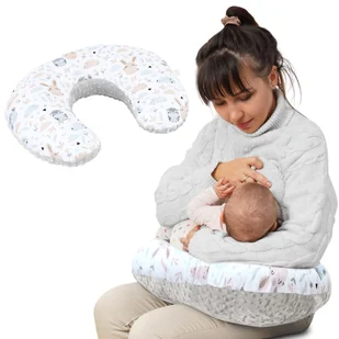 Poduszka do karmienia minky 130 x 45 cm - mała poduszka do karmienia piersią w podróży Sówki - Poduszki do karmienia - miniaturka - grafika 1