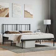 Łóżka - Metalowa rama łóżka z wezgłowiem, czarna, 160x200 cm Lumarko! - miniaturka - grafika 1