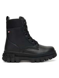 Tommy Hilfiger Trapery Lace-Up Bootie T3A5-34046-1695 S Czarny - Buty dla chłopców - miniaturka - grafika 1