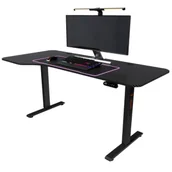 Biurka gamingowe - Electroprime Biurko gamingowe z podnoszonym blatem Flow 1675 czarne (160x75cm) - miniaturka - grafika 1