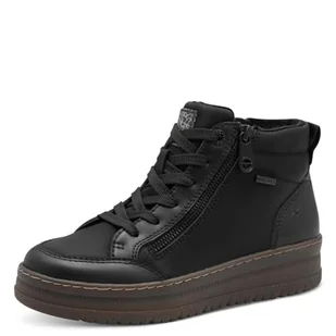 TAMARIS Comfort damskie buty Lace Boot Flat Duo-tex modne kozaki, Black Comb, 40 EU, czarny Comb, 40 EU - Kozaki damskie - miniaturka - grafika 1