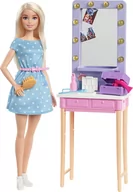 Lalki dla dziewczynek - Mattel Lalka Barbie Big City Big Dreams Lalka Malibu + toaletka GXP-785027 - miniaturka - grafika 1