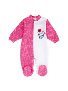 Pajacyk z nadrukiem słonika, groszki, różowy, Tup Tup - Pajacyki dla niemowląt - miniaturka - grafika 1