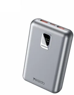 Yesido YP47 20 000 mAh 22.5W + PD20W, LED, SILVER / SREBRNY - Powerbanki - miniaturka - grafika 1