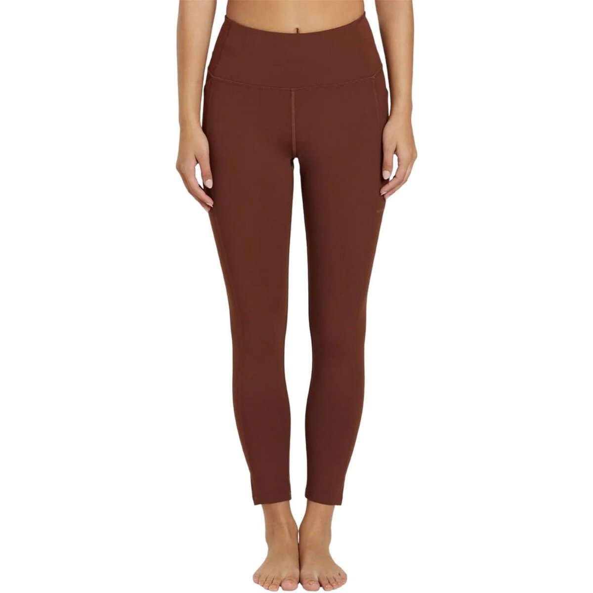 Legginsy damskie Girlfriend Collective Pocket sportowe brązowe-S