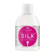 Szampony do włosów - Kallos KJMN, szampon do włosów zniszczonych Silk, 1000 ml - miniaturka - grafika 1