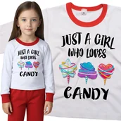 Piżamy dla dziewczynek - Piżama dziecięca Dziewczyna Która Kocha Słodycze 98/104 - VoloDonum - miniaturka - grafika 1