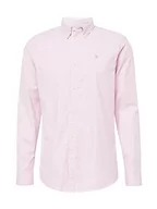 Paski - Scotch & Soda Męska koszulka Seasonal Essentials Organic Cotton Oxford, Różowy/biały pasek 6114, L - miniaturka - grafika 1