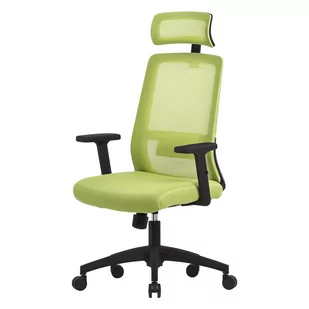 Fotel biurowy, krzesło biurowe Krzesło biurowe ML-Design ergonomiczne, zielone, siatkowe, krzesło do biurka z regulowanym zagłówkiem, podłokietnikami, podparciem lędźwiowym - Fotele i krzesła biurowe - miniaturka - grafika 1