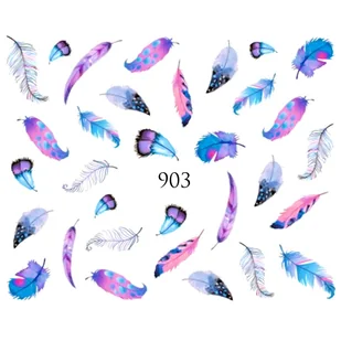 Naklejki wodne na paznokcie PIÓRKO,PIÓRKA - nr 903 - Sztuczne paznokcie i akcesoria - miniaturka - grafika 2