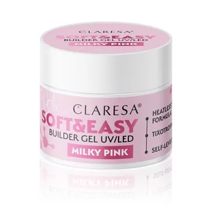 Claresa, Żel budujący, SOFT&EASY BUILDER GEL MILKY PINK, 90g - Żele do paznokci - miniaturka - grafika 1