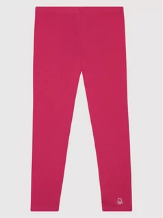 Spodnie i spodenki dla dziewczynek - Benetton United Colors Of Legginsy 3MT1I0640 Różowy Slim Fit - grafika 1