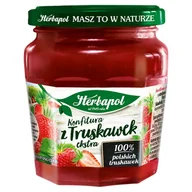 Konfitury, marmolady, powidła - Herbapol Konfitura extra z truskawek o obniżonej zawartości cukru 240 g - miniaturka - grafika 1