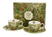 Filiżanki - Filiżanki do espresso porcelanowe ze spodkami DUO Golden Lilly William Morris 100 ml 2 szt - miniaturka - grafika 1