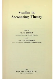 Studies in accounting theory - Finanse, księgowość, bankowość - miniaturka - grafika 1