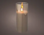 Świece - Świeczka W Szkle Led Ozdobna Szara 17,5 Cm - miniaturka - grafika 1