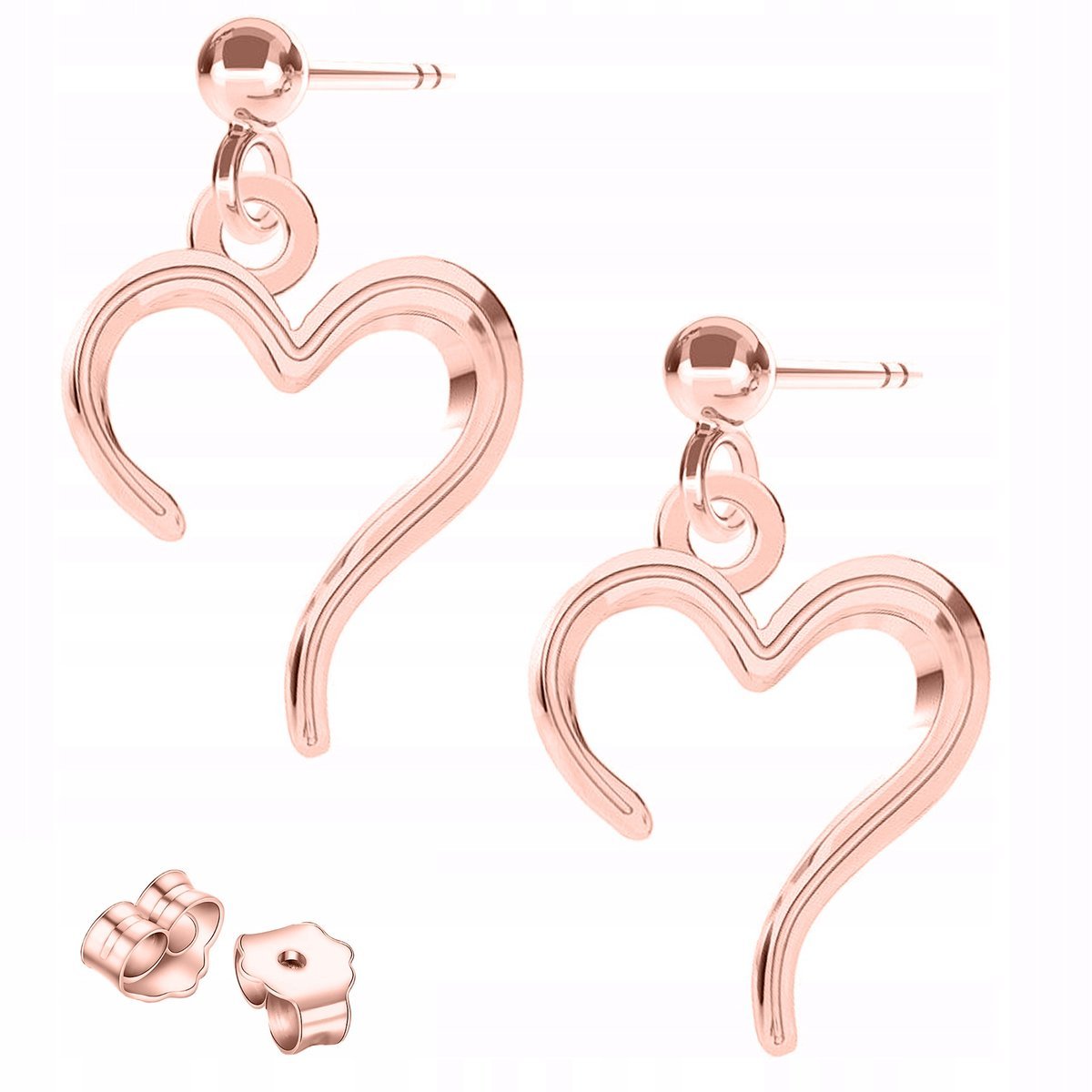 Kolczyki Pozłacane Ozdobne Serca Serduszka Heart Serce Serduszko SREBRO 925