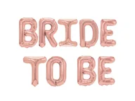 Balony i akcesoria - Zestaw balonów foliowych, napis „Bride To Be”, różowo złoty, 40 cm - miniaturka - grafika 1
