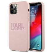 Etui i futerały do telefonów - Karl Lagerfeld Stack Pink Logo Silikonowy pokrowiec dla iPhone 12 Pro Max 6.7 Pink KLHCP12LSTKLTLP KLHCP12LSTKLTLP - miniaturka - grafika 1