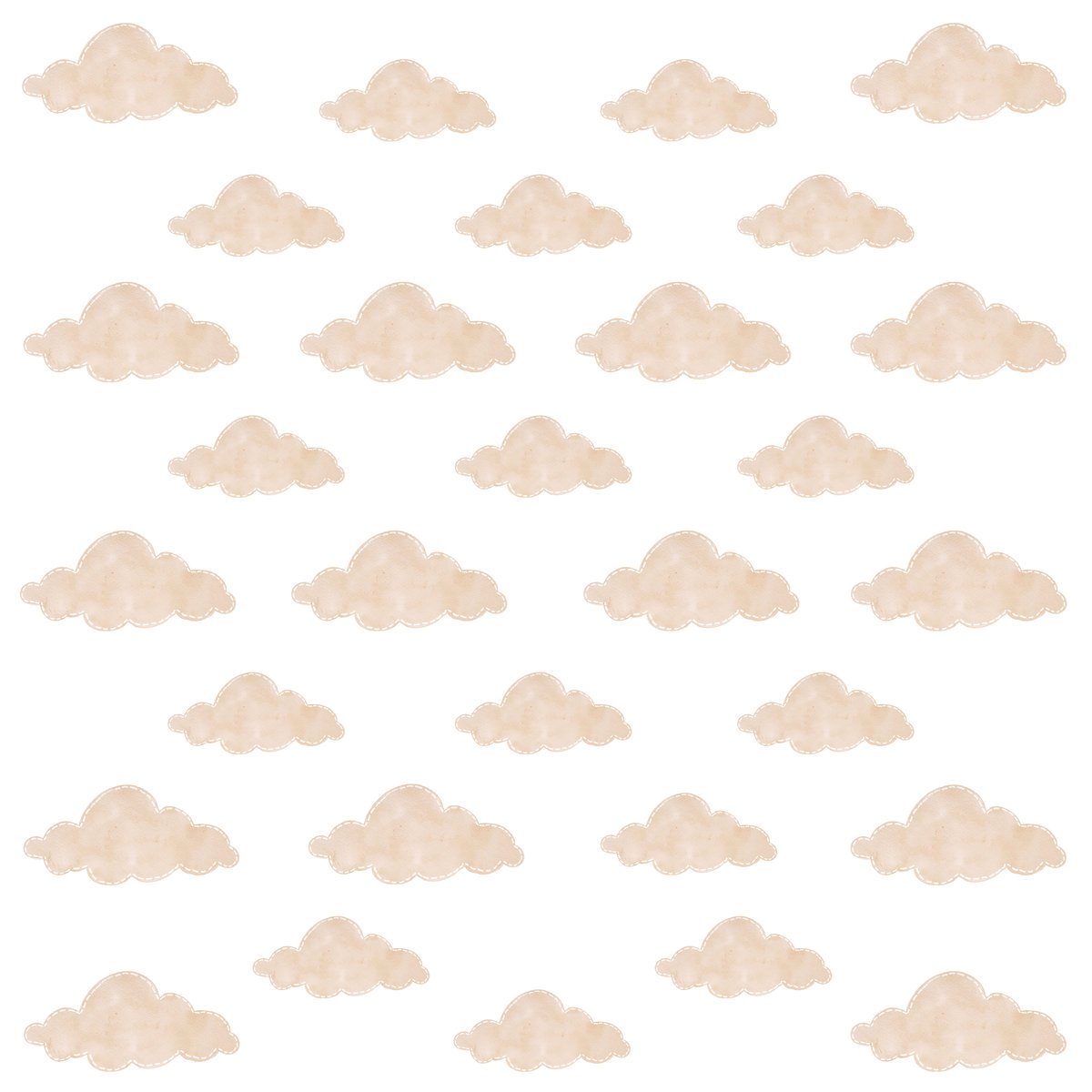 Naklejki Ścienne Dla Dzieci Beżowe Chmurki Pastelowe Chmury Boho Zestaw 60x30