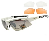 Okulary korekcyjne, oprawki, szkła - Białe okulary rowerowe z ramką korekcyjną i wymiennymi soczewkami GOGGLE E865-3R - miniaturka - grafika 1