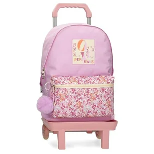 Pepe Jeans Sandra Plecak szkolny z wózkiem Różowy 31x42x17,5 cm Poliester 22,79L by Joumma Bags, Różowy, plecak szkolny na kółkach - Plecaki szkolne i tornistry - miniaturka - grafika 1