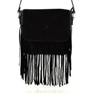 Torebki damskie - Listonoszka vp1009 zamsz naturalny BOHO frędzle - miniaturka - grafika 1