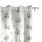 Firany i zasłony dla dzieci - Zasłona dla dzieci BUNNY BLISS wzór D252 | zajączki w gałązkach 150 x 300 cm tkanina standard - miniaturka - grafika 1
