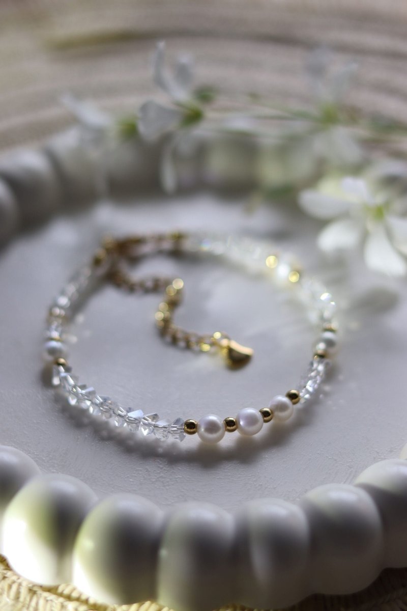 Bransoletka Perły Naturalne, Złota Bransoletka z Perłą