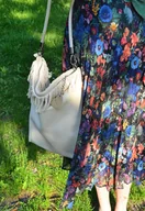 Torebki damskie - Torba BOHO z płótna żaglowego frędzle - miniaturka - grafika 1