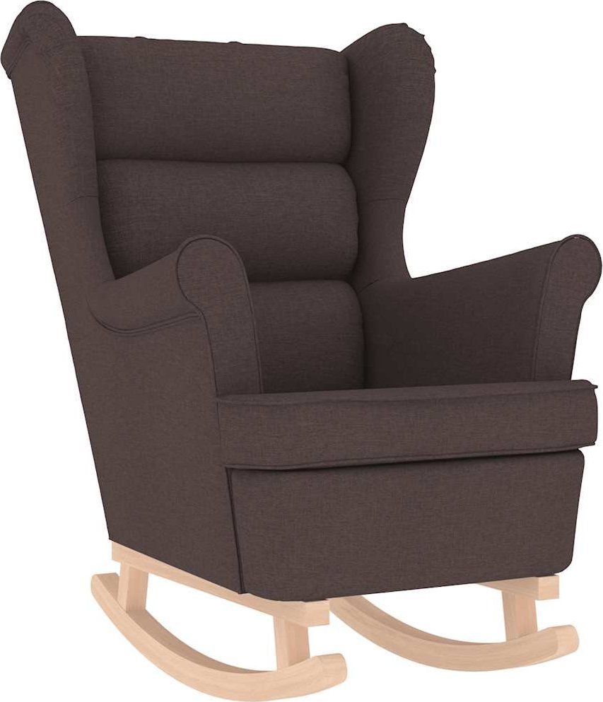 Fotel bujany, ciemnobrązowy, 74x90x102 cm, tapicerowany tkaniną