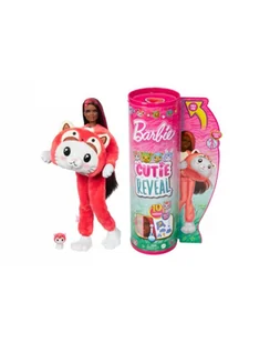 Barbie Lalka Cutie Reveal Kotek-Panda czerwona HRK23 MATTEL - Lalki dla dziewczynek - miniaturka - grafika 1