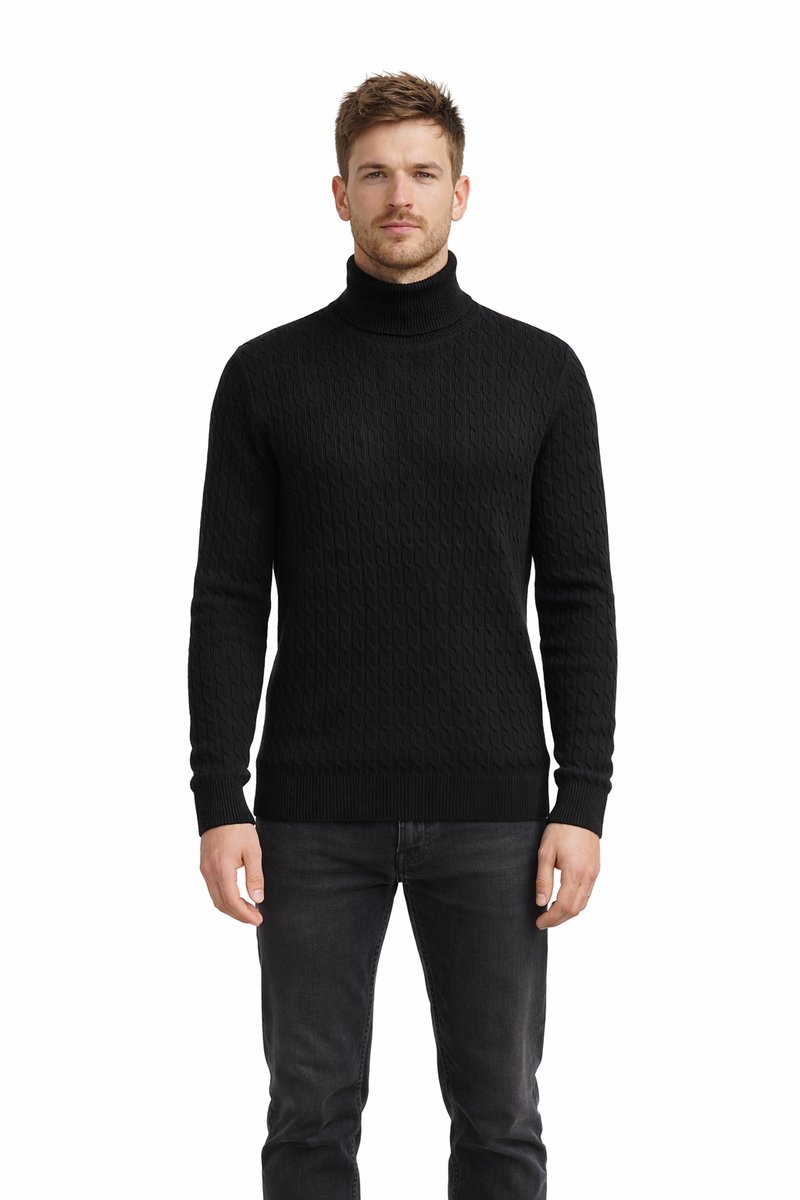 ABERCROMBIE & FITCH CZARNY SWETER MĘSKI Z WARKOCZOWYM WZOREM XL 2I1D
